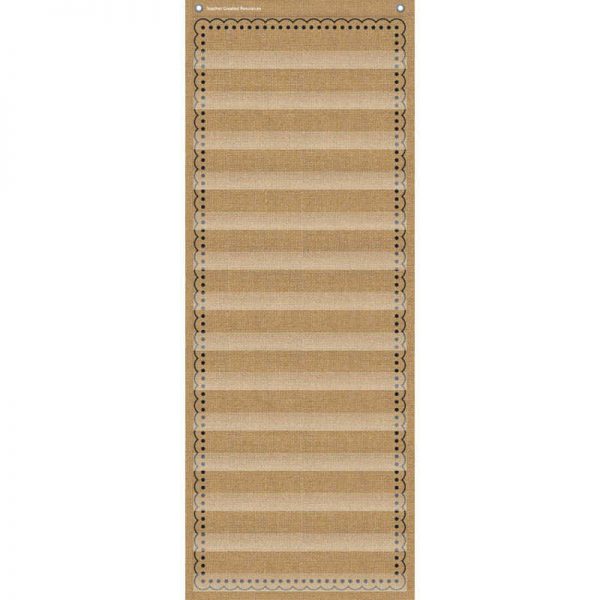 Teacher Created Resources 14-Pocket Pocket Chart, Burlap, 13" x 34"