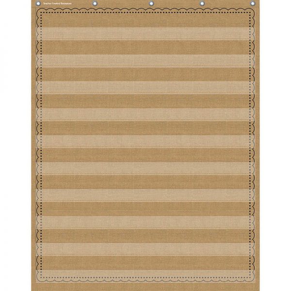 Teacher Created Resources 10-Pocket Pocket Chart, Burlap, 34" x 44"