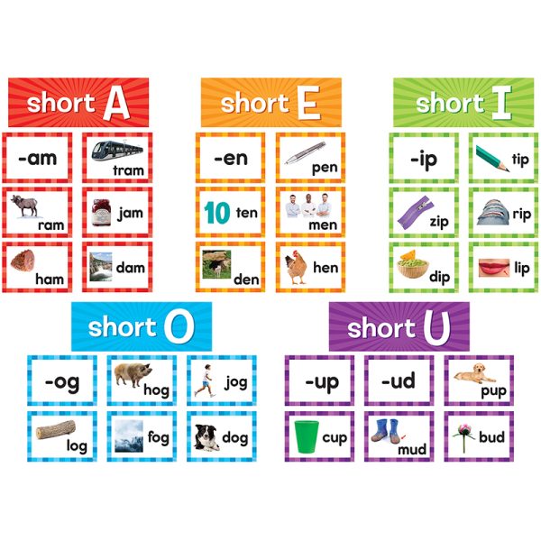 Teacher Created Resources Short Vowels Pocket Chart Cards, 205 Pieces
