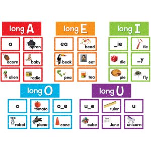 Teacher Created Resources Long Vowels Pocket Chart Cards, 205 Pieces
