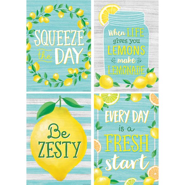 Teacher Created Resources Lemon Zest Posters, 13-3/8" x 19", Set of 4