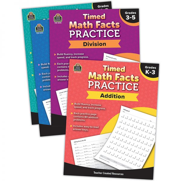 Teacher Created Resources Timed Math Facts Practice Set of 4