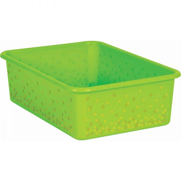 Teacher Created Resources Lime Confetti Large Plastic Storage Bin