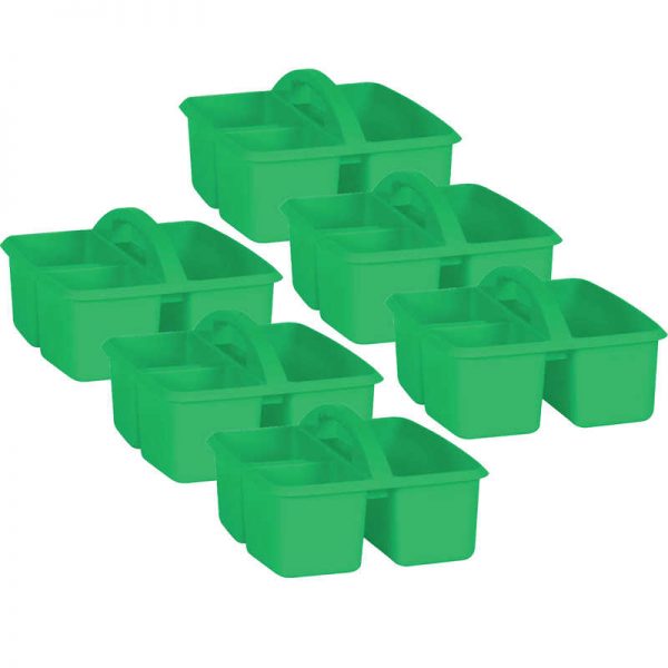 Teacher Created Resources Green Plastic Storage Caddy, Pack of 6