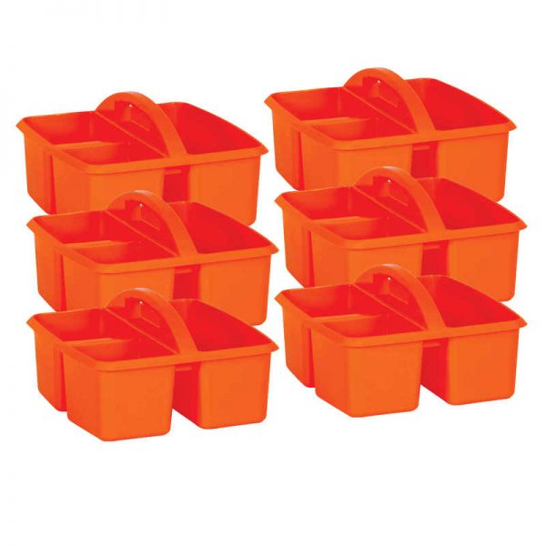 Teacher Created Resources Orange Plastic Storage Caddy, Pack of 6