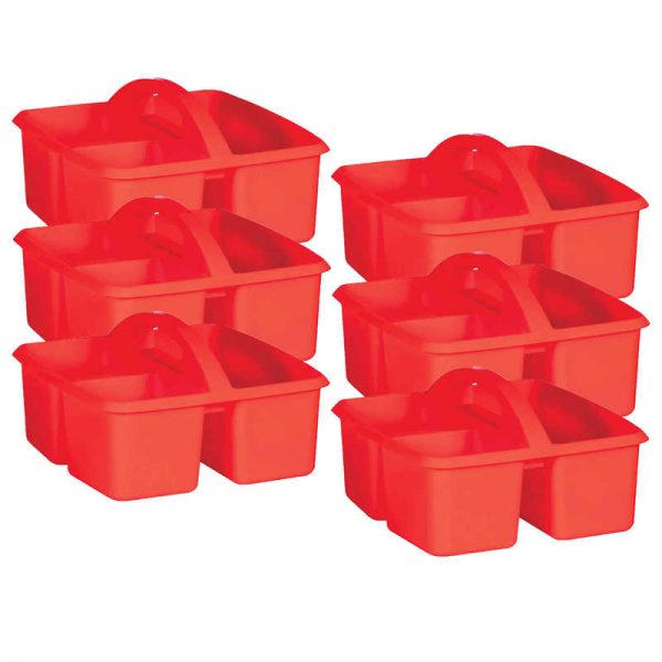 Teacher Created Resources Red Plastic Storage Caddy, Pack of 6