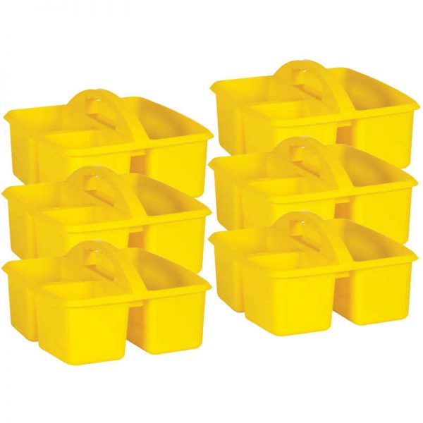 Teacher Created Resources Yellow Plastic Storage Caddy, Pack of 6