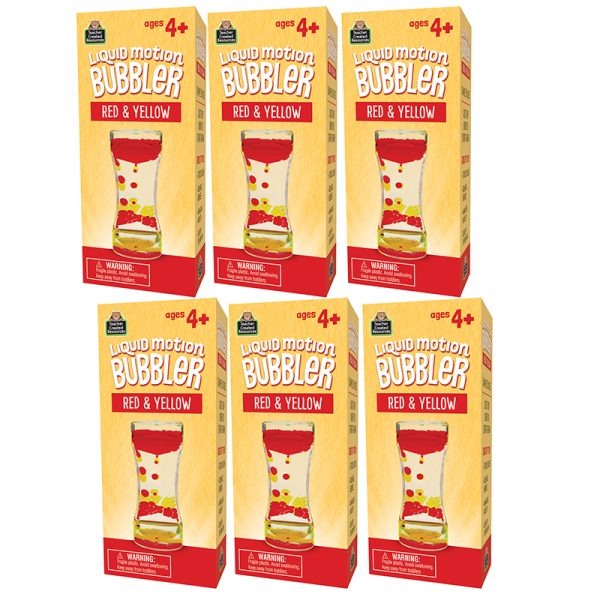 Teacher Created Resources Liquid Motion Bubbler, Red & Yellow, Pack of 6