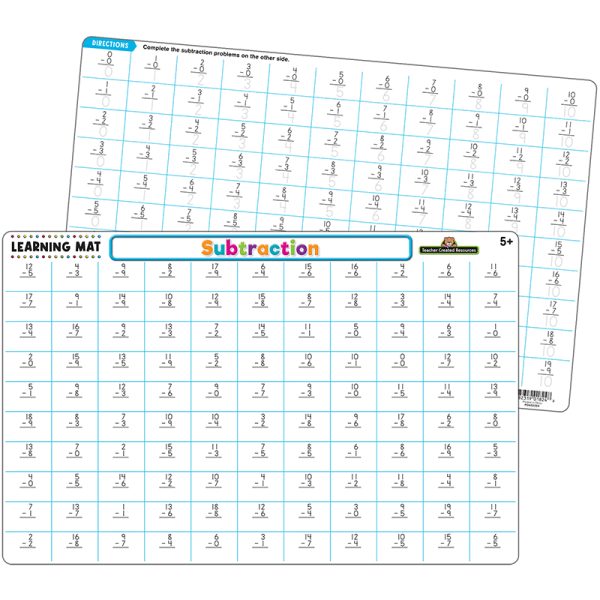 Teacher Created Resources Subtraction Learning Mat