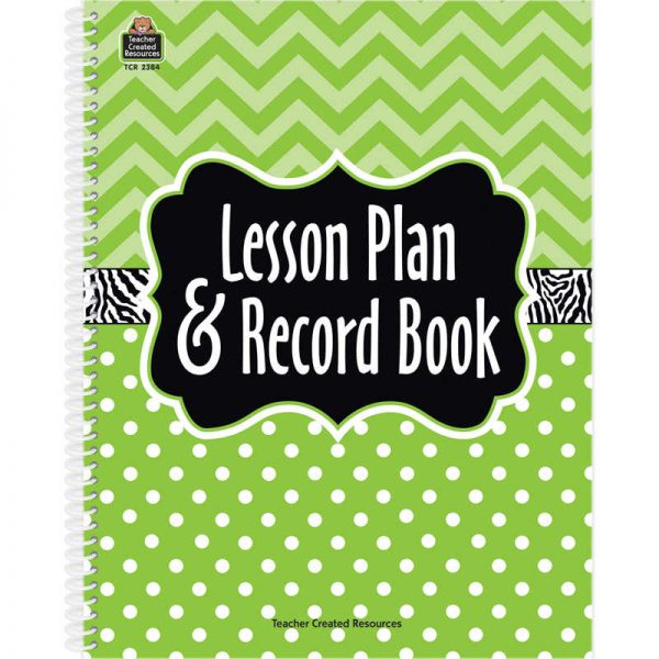 Teacher Created Resources Lime Chevrons and Dots Lesson Plan & Record Book