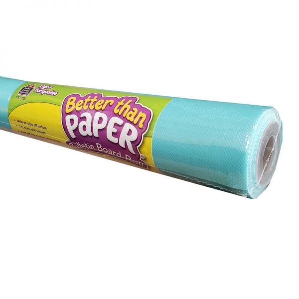 Teacher Created Resources Better Than Paper® Bulletin Board Roll, 4' x 12', Light Turquoise, Pack of 4