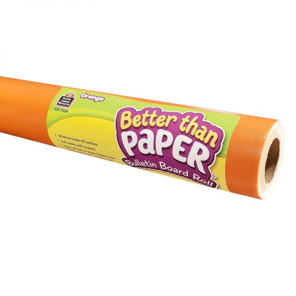 Teacher Created Resources Better Than Paper® Bulletin Board Roll, 4' x 12', Orange, Pack of 4