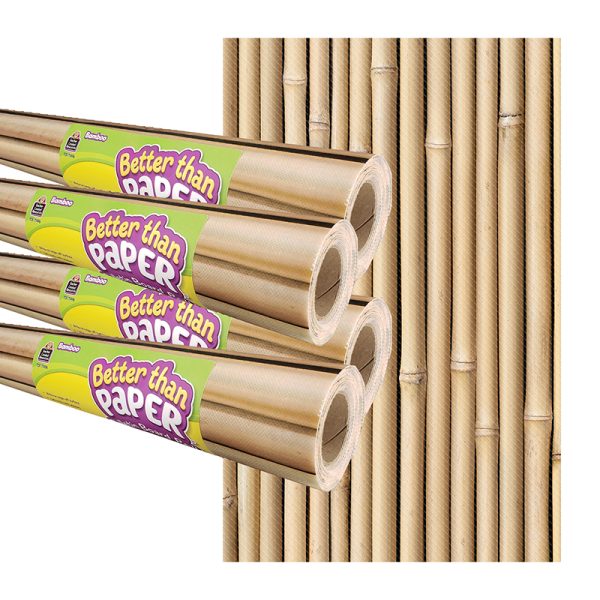 Teacher Created Resources Bamboo Better Than Paper Bulletin Board Roll, 4' x 12', Pack of 4