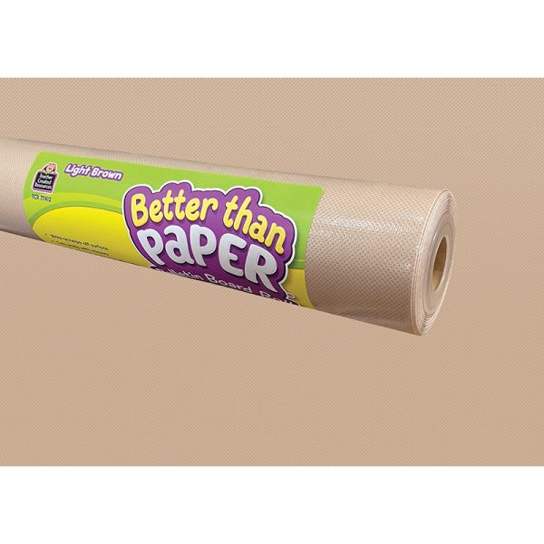 Teacher Created Resources Light Brown Better Than Paper Bulletin Boad Roll, 4' x 12', Pack of 4