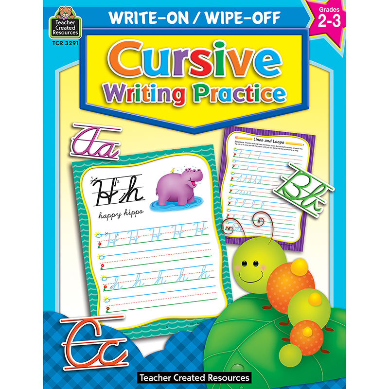 Teacher Created Resources Cursive Writing Practice Write-On Wipe-Off Book, Grade 2-3