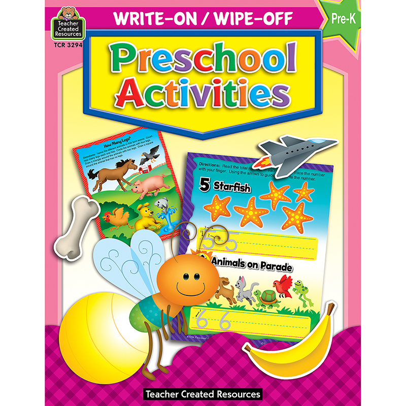 Teacher Created Resources Preschool Activities Write-On Wipe-Off Book, Grade PK-K