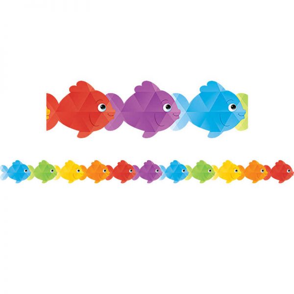 Teacher Created Resources Colorful Fish Die-Cut Border Trim, 35 Feet