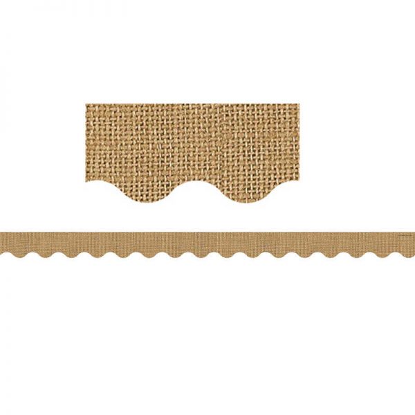 Teacher Created Resources Burlap Scalloped Border Trim, 35 Feet