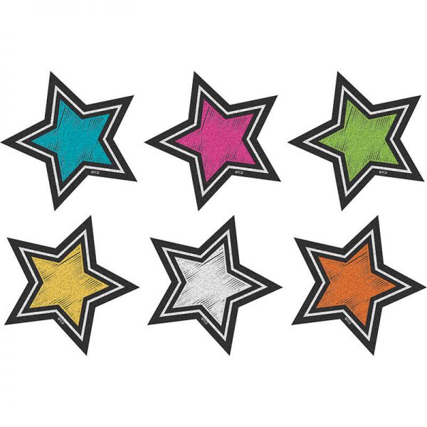 Teacher Created Resources Chalkboard Brights Stars Mini Accents