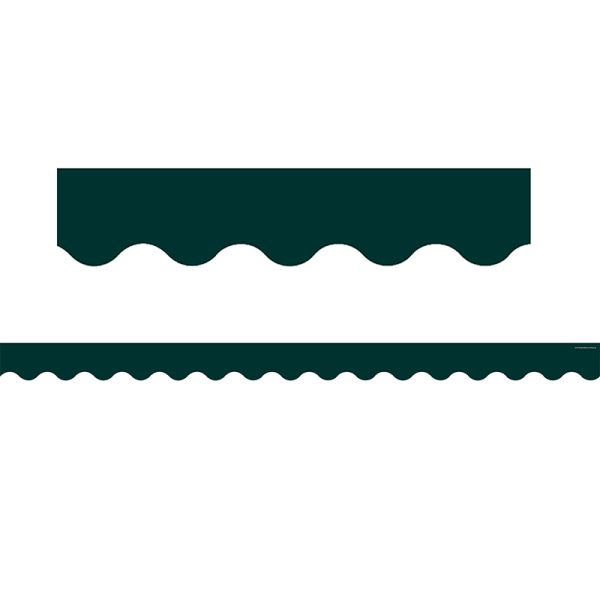 Teacher Created Resources Hunter Green Scalloped Border Trim, 35 Feet