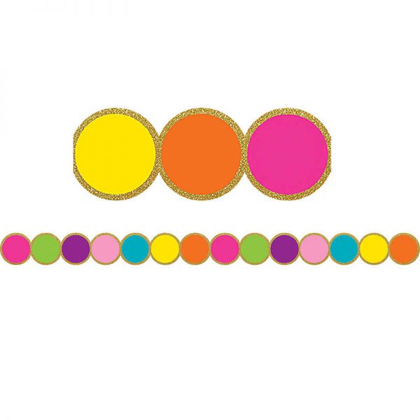 Teacher Created Resources Confetti Circles Die-Cut Border Trim, 35 Feet