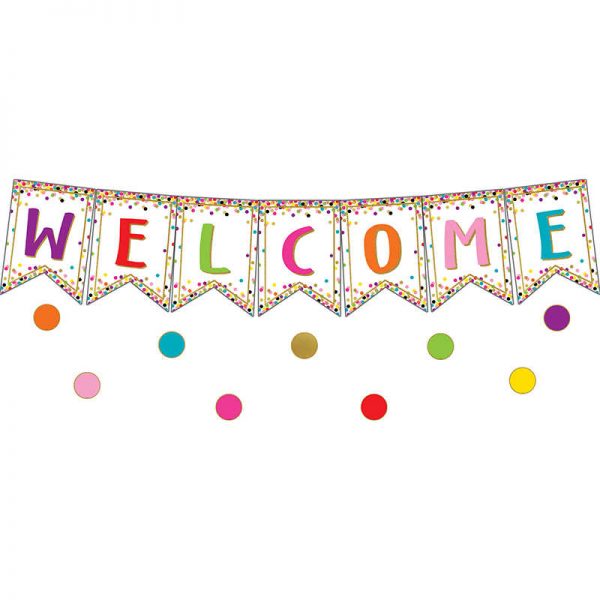 Teacher Created Resources Confetti Pennants Welcome Bulletin Board Display