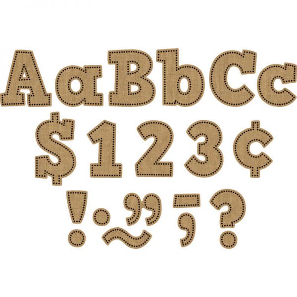 Teacher Created Resources Burlap Bold Block 4" Letters Combo Pack