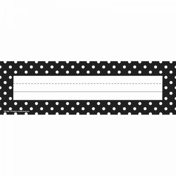 Teacher Created Resources Black Polka Dots Flat Name Plates