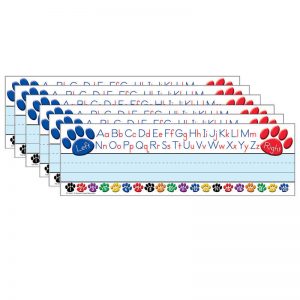 Teacher Created Resources Colorful Paw Prints Left/Right Alphabet Name Plates, 36 Per Pack, 6 Packs