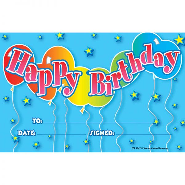 Teacher Created Resources Birthday 2 Award, Pack of 25