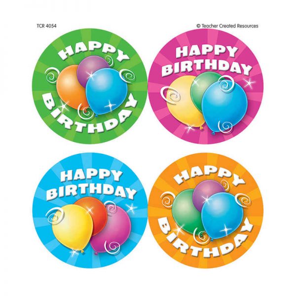 Teacher Created Resources Birthday Wear 'Em Badges, Pack of 32