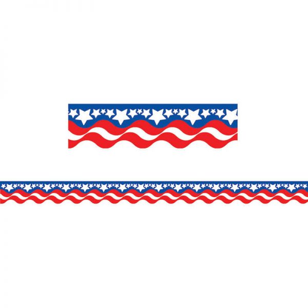 Teacher Created Resources Patriotic Scalloped Border Trim, 35 Feet