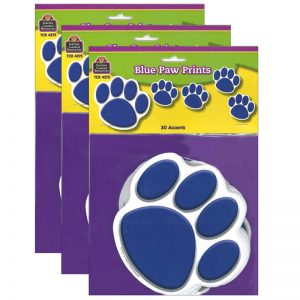 Teacher Created Resources Blue Paw Prints Accents, 30 Per Pack, 3 Packs