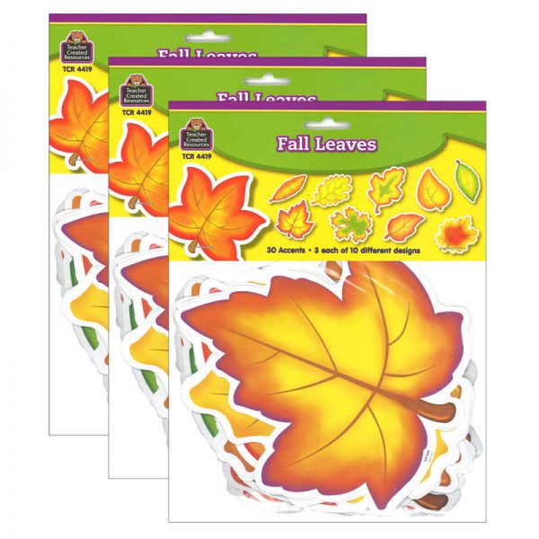 Teacher Created Resources Fall Leaves Accents, 30 Per Pack, 3 Packs