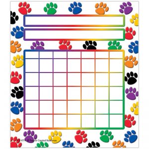 Teacher Created Resources Colorful Paw Prints Incentive Charts, 5-1/4" x 6", 36 shts/pkg