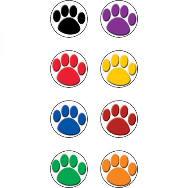 Teacher Created Resources Colorful Paw Prints Mini Stickers, 3/8", Pack of 528