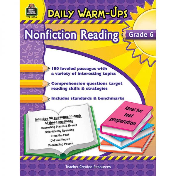 Teacher Created Resources Daily Warm-Ups: Nonfiction Reading Book, Grade 6