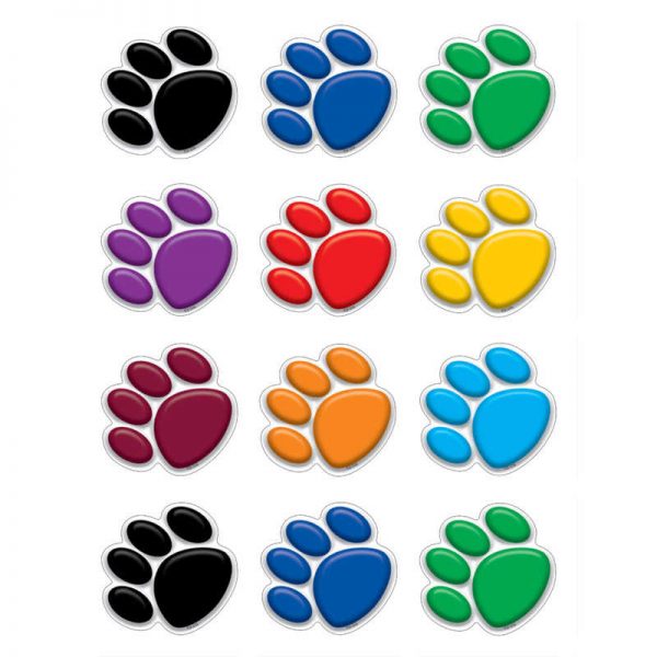 Teacher Created Resources Colorful Paw Prints Mini Accents, Pack of 36