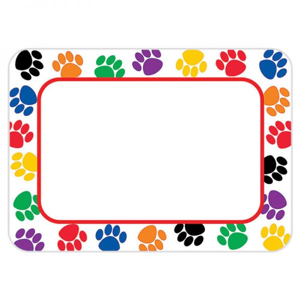 Teacher Created Resources Colorful Paw Prints Name Tags, Pack of 36