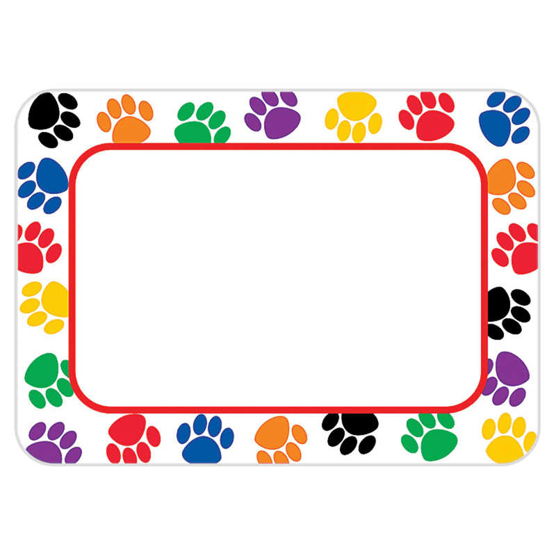 Teacher Created Resources Colorful Paw Prints Name Tags, Pack of 36