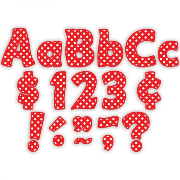 Teacher Created Resources Red Polka Dots Funtastic Font 4" Letters Combo Pack, 208 pieces.