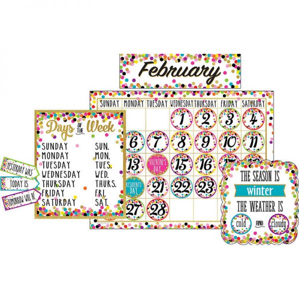 Teacher Created Resources Confetti Calendar Bulletin Board Display