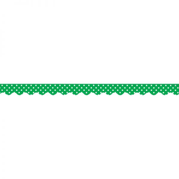 Teacher Created Resources Green Polka Dots Scalloped Border Trim, 35 Feet