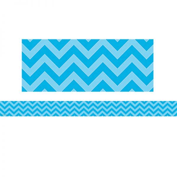 Teacher Created Resources Aqua Chevron Straight Border Trim, 35 Feet