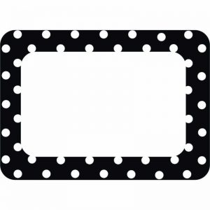 Teacher Created Resources Black Polka Dots 2 Name Tags, Pack of 36