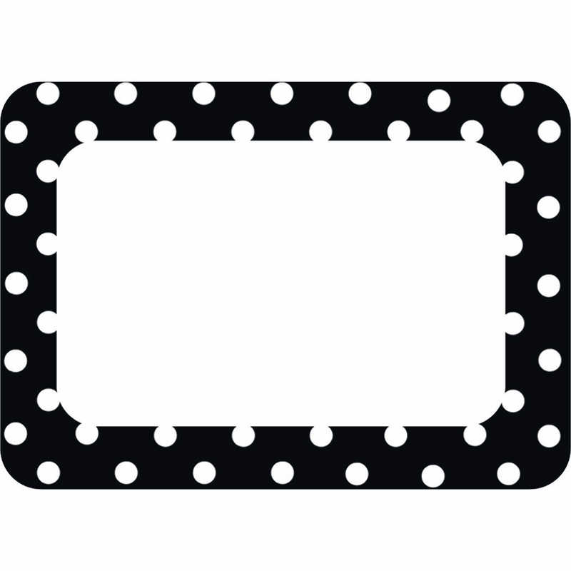 Teachersparadise Teacher Created Resources Black Polka Dots 2 Name s Pack Of 36 Tcr5538