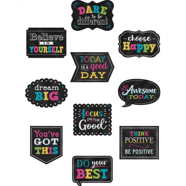 Teacher Created Resources Chalkboard Brights Positive Sayings Accents