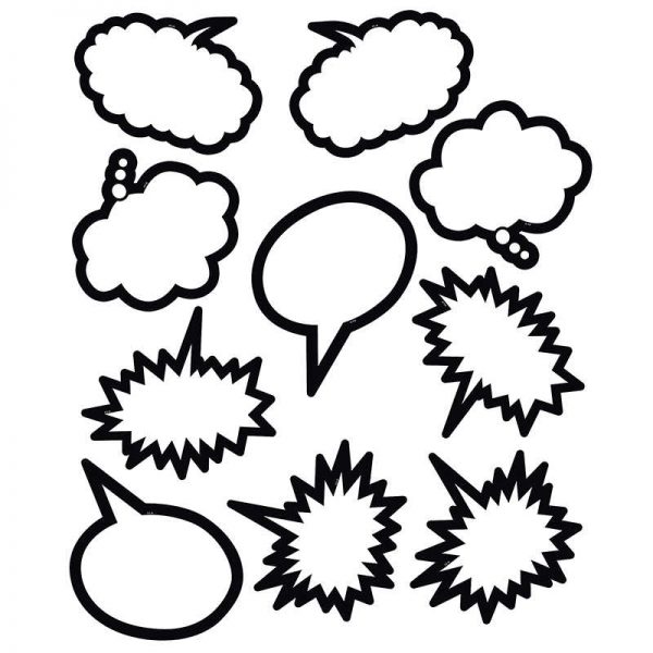 Teacher Created Resources Superhero Black & White Speech/Thought Bubbles Accents