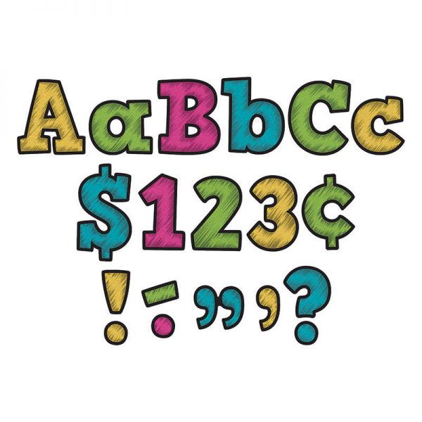 Teacher Created Resources Chalkboard Brights Bold Block 4" Letters Combo Pack