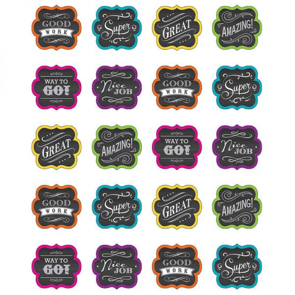 Teacher Created Resources Chalkboard Brights Stickers